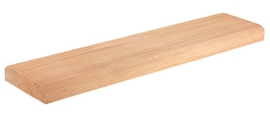 Pine wooden bar isolated on a white background. Element of packaging design.