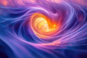 Obraz premium Abstract swirling vortex of vibrant purple, blue, and orange hues, creating a mesmerizing, ethereal effect.