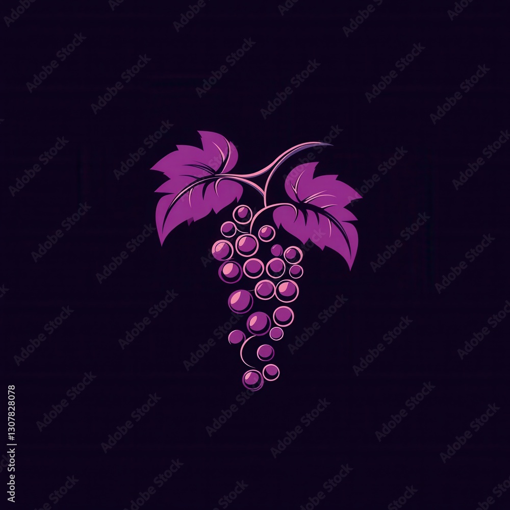 Aufkleber unique abstract grape bunch logo featuring modern artistic simplicity and soft purple hues for creat