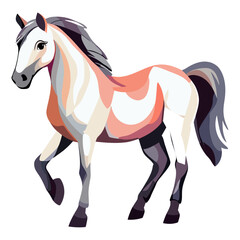 Obraz premium Graceful White Horse Illustration Drawing