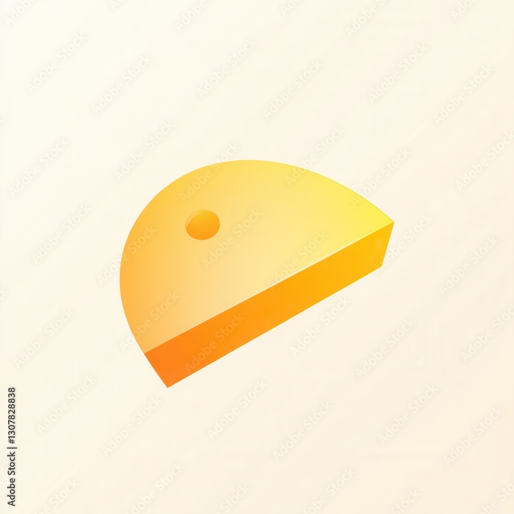 Aufkleber cheese wedge minimalist logo design featuring a soft yellow orange gradient in a clean aesthetic sty
