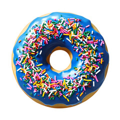 donuts with blue jam sprinkled with sleres isolated 