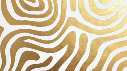 gold and white pattern featuring thick lines and simple organic shapes