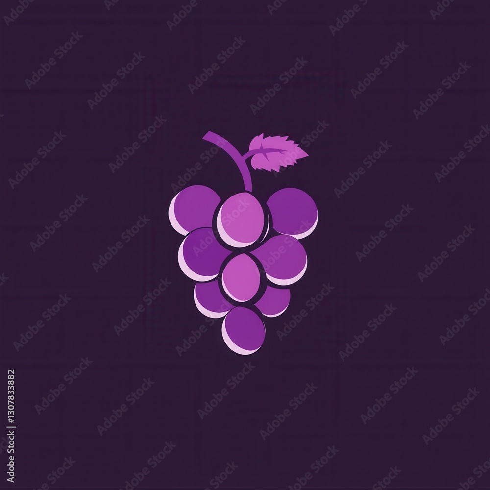 Poster Abstract grape bunch logo featuring soft purple hues with modern artistic simplicity for branding or design aesthetics Generative AI