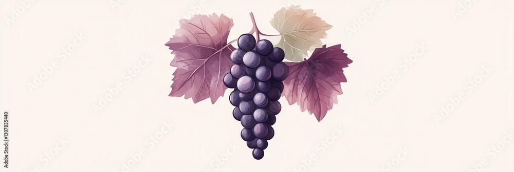 Poster Modern abstract grape bunch logo design featuring soft purple hues and artistic simplicity ideal for branding Generative AI