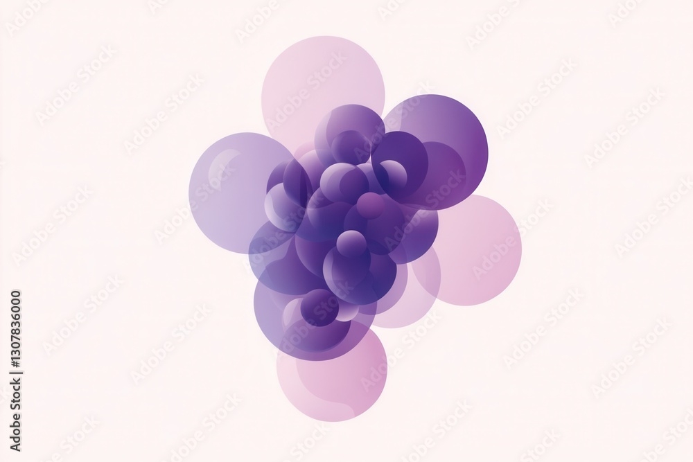 Fototapete Modern abstract grape bunch logo designed with soft purple hues showcasing artistic simplicity and contemporary style Generative AI