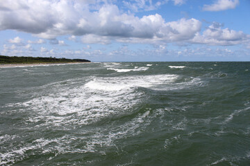 Meer, Ostsee, Wellen, Himmel, Urlaub