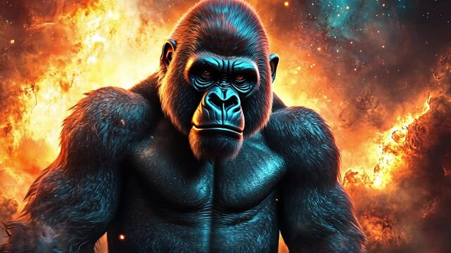 a gorilla galaxy background footage