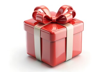 red gift box with ribbon