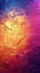 Vibrant abstract texture showcasing a gradient of orange to purple colors with intricate details and a dynamic surface