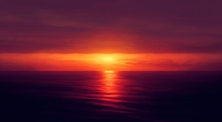 Obraz premium Sunset over hazy ocean from above