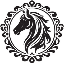 Naklejka premium Horse head silhouette logo