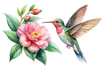 Obraz premium hummingbird and flower