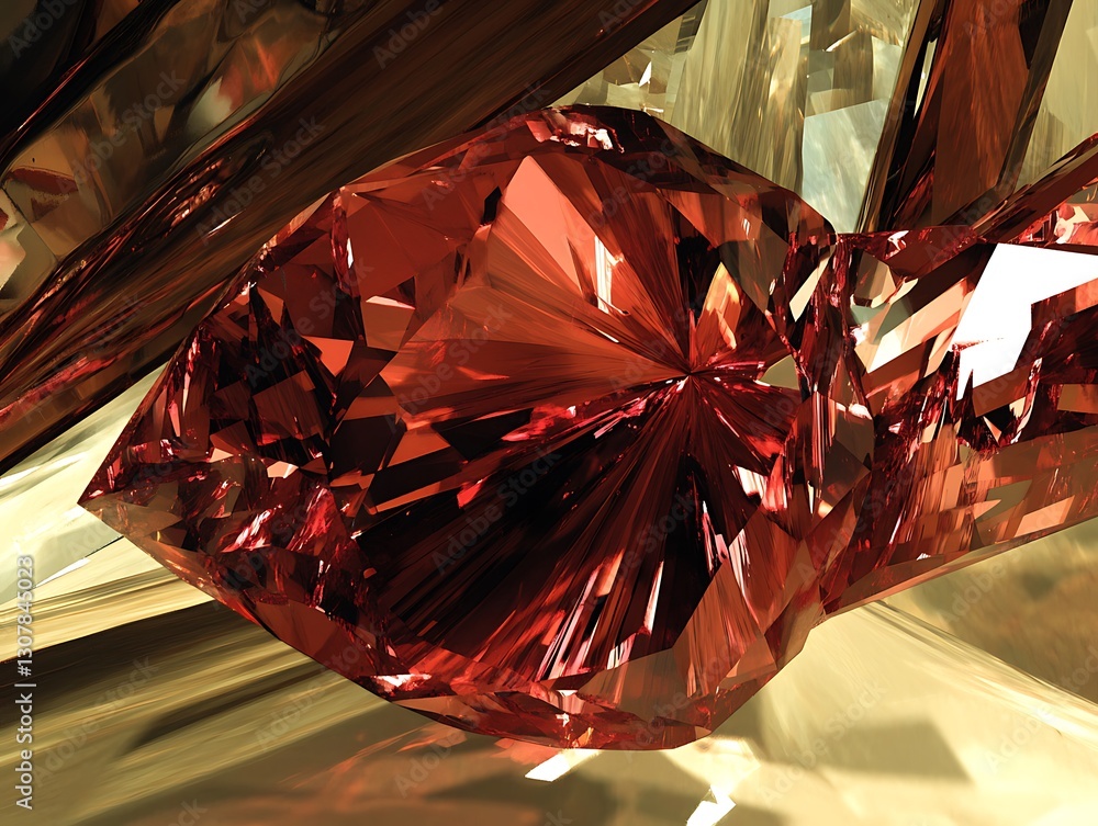 Poster luminous gemstone rendering creates an opulent and faceted texture