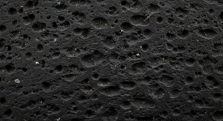 Porous Black Lava Rock Texture - Natural Rough Stone Background.
