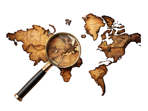 old world map with compass