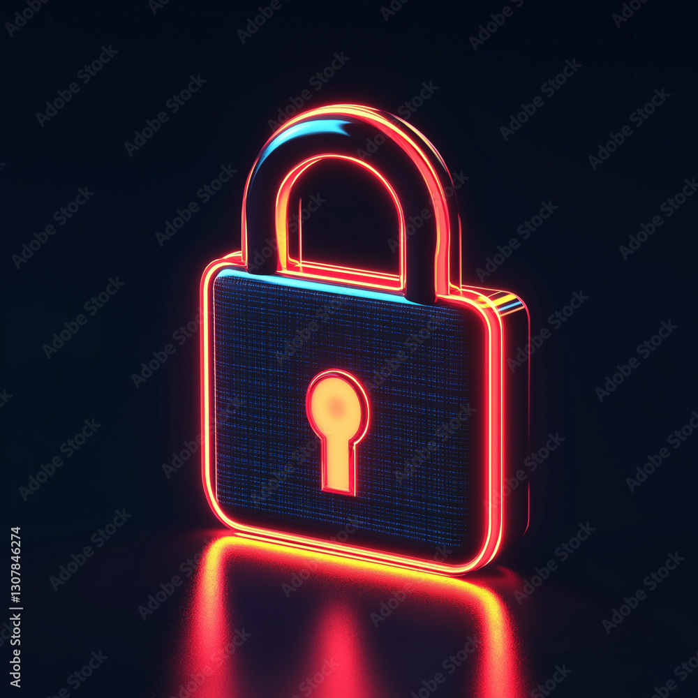 Poster secure your data: robust privacy lock icon for websites and apps. modern, sleek design for digital
