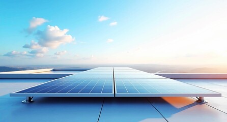 solar panels on a modern roof 