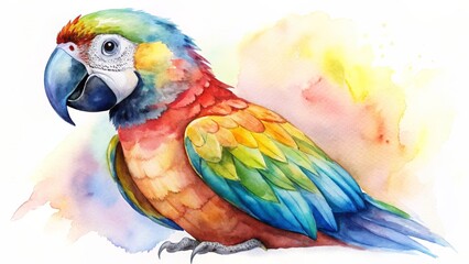 Obraz premium Colorful Parrot in Watercolor Style Artwork