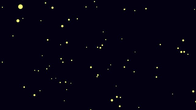 Gold  particles on a black background. Abstract background. Particle Explosion and Settling. Animation gold particles. Footage. 4k Animated Video
