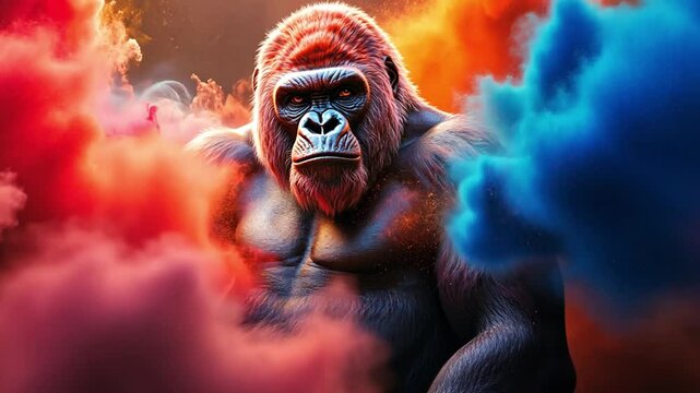 a gorilla galaxy background footage