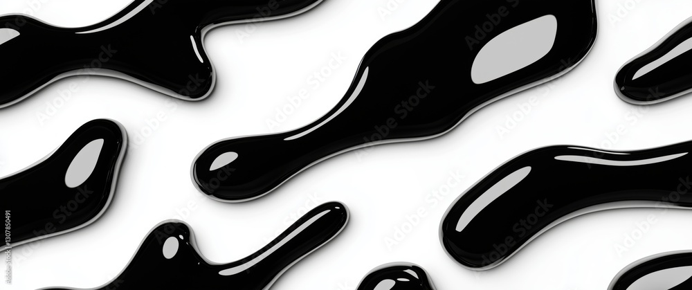 Poster unique abstract pattern created with black and white brush strokes on dark background
