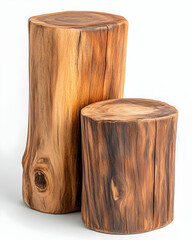 Rustic Wooden Stump Side Tables; Minimalist Home Decor