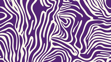 purple and white pattern featuring thick lines and simple organic shapes.