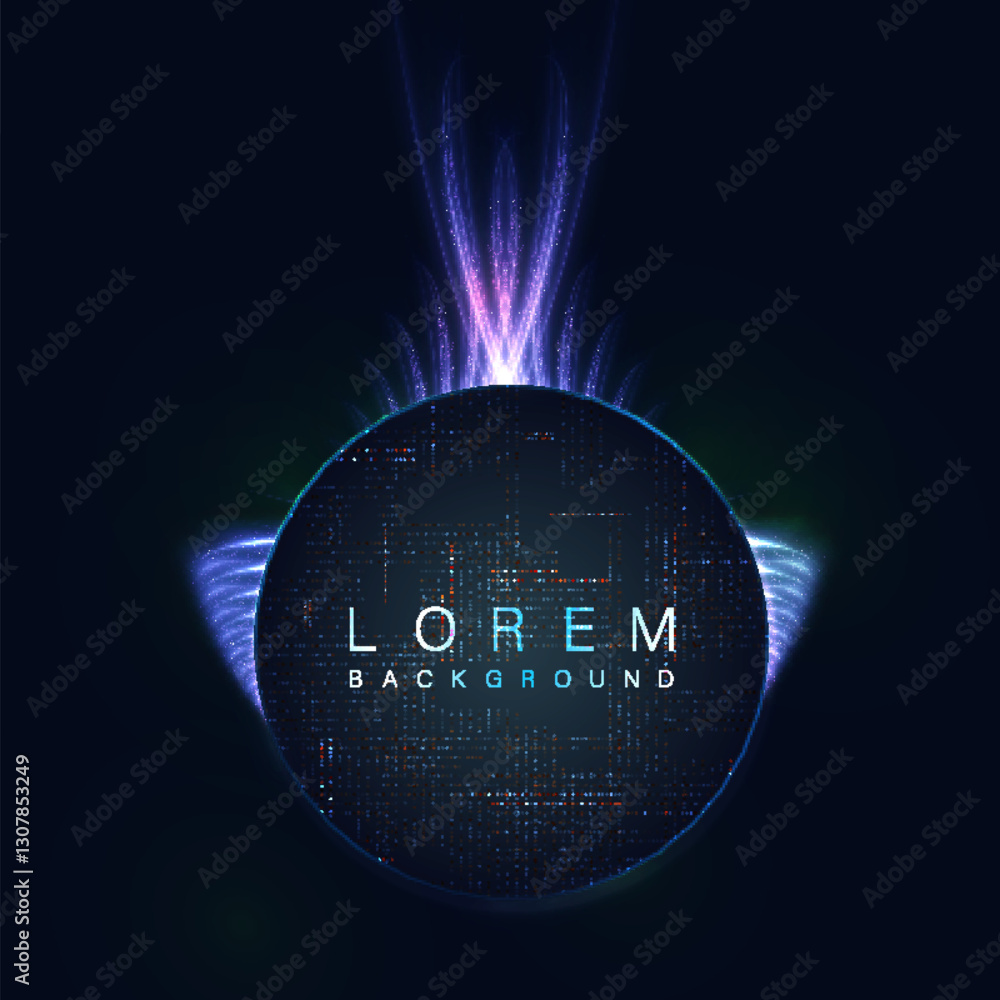 Aufkleber Abstract bright glowing effect with intersecting lines of fiery swirl wings on black background, with space for text or object. Vector