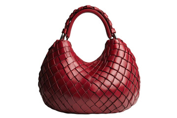 Luxurious red woven handbag crafted with intricate design and soft leather, perfect for stylish outings and everyday use in any season