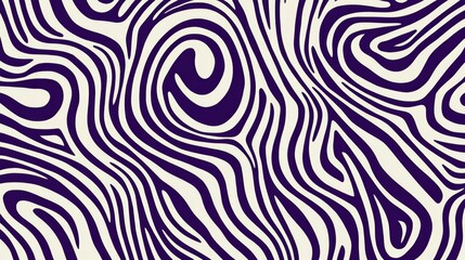purple and white pattern featuring thick lines and simple organic shapes.