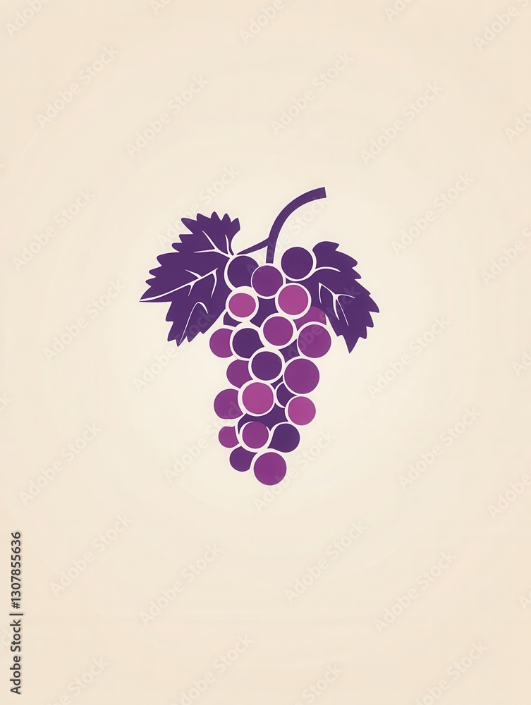Leinwandbilder abstract grape bunch design showcases soft purple hues with modern artistic simplicity for branding 