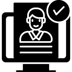 Smart TV Customer Approve Icon Vector Element