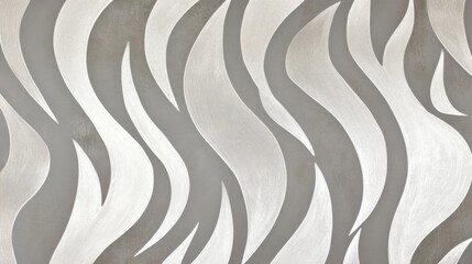 Fototapeta premium silver and white pattern featuring thick lines and simple organic shapes