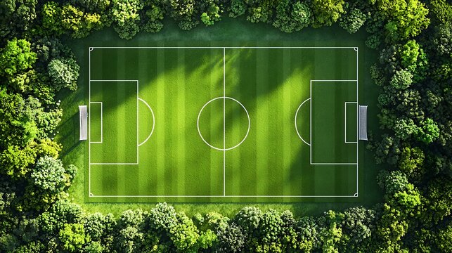 Forest Encircled Soccer Field. mini football soccer stadium 