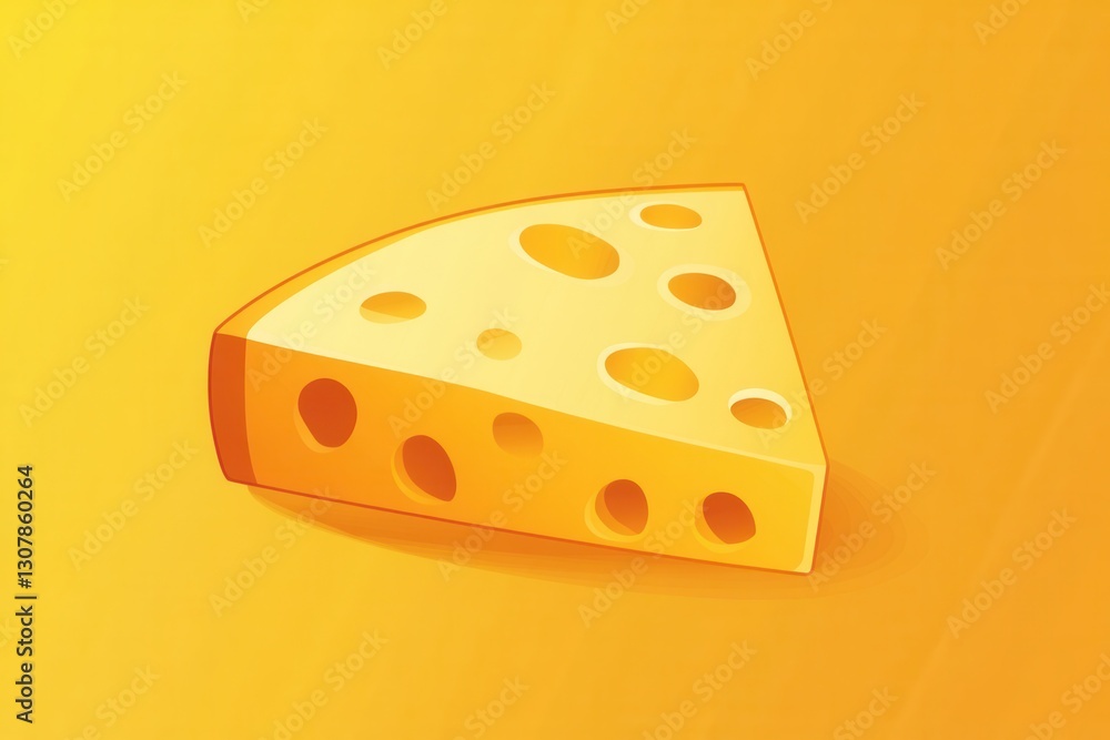 Poster minimalist cartoon cheese wedge logo design in soft yellow orange gradient with clean for branding p