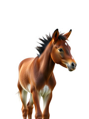 Obraz premium Side view of a young poney, foal against white background
