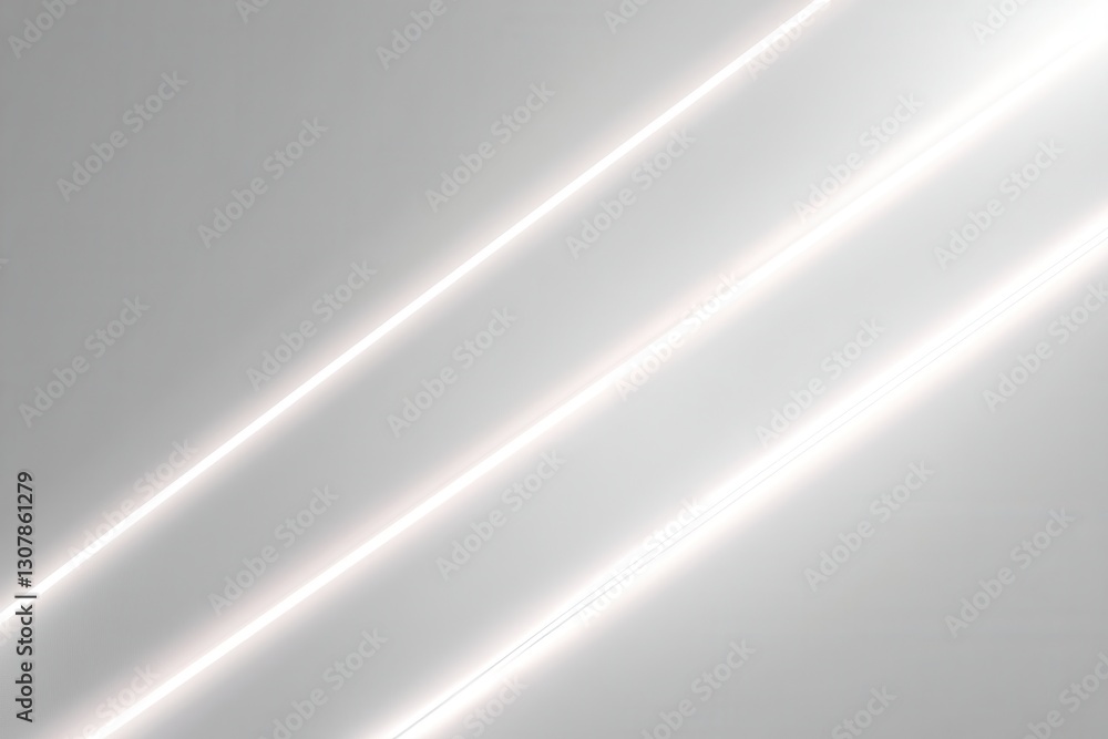 Leinwandbilder Glowing neon lines create an elegant composition on a smooth white background for futuristic digital art display Generative AI