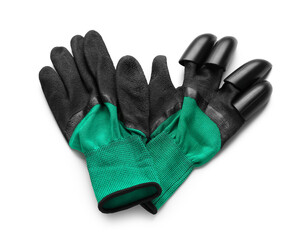 Gloves on white background. Gardening tools