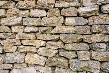 Textured stone wall with rough surface and natural colors