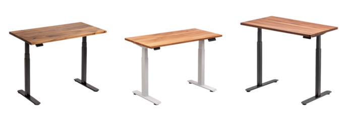 Modern Wooden Desks Isolated on Transparent Background for Showcase