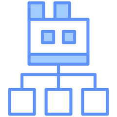 Supply Outline Blue Color Icon