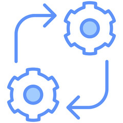 System Outline Blue Color Icon