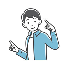 指差しでアピールする男性のイラスト素材
