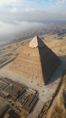 Eine beeindruckende Pyramide thront majestätisch im Sonnenlicht. Antike Steine erzählen von vergangener Zeit.