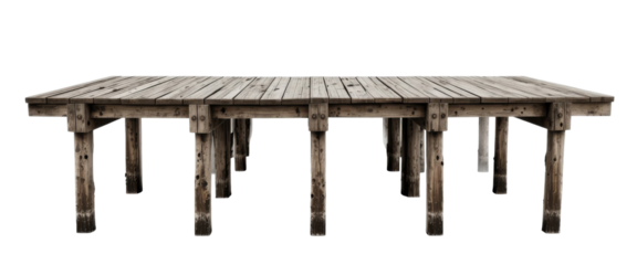 Old wooden dock isolated, cutout 