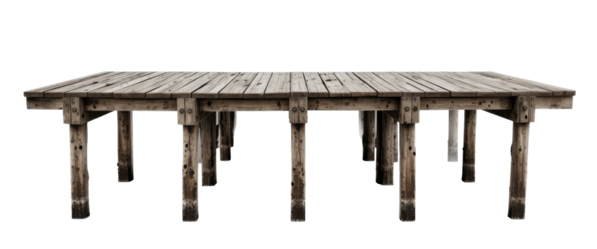 Old wooden dock isolated, cutout 