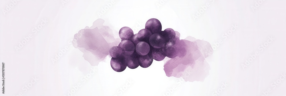 Leinwandbilder Abstract logo design featuring a modern grape bunch with soft purple hues and artistic simplicity for creative branding Generative AI