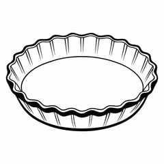 a classic pie dish with a fluted edge, perfect for baking delicious pies vector illustration