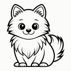 Obraz premium a cute dog illustration in a minimalist style. It's a clean outline, great for coloring books or designs vector illustration